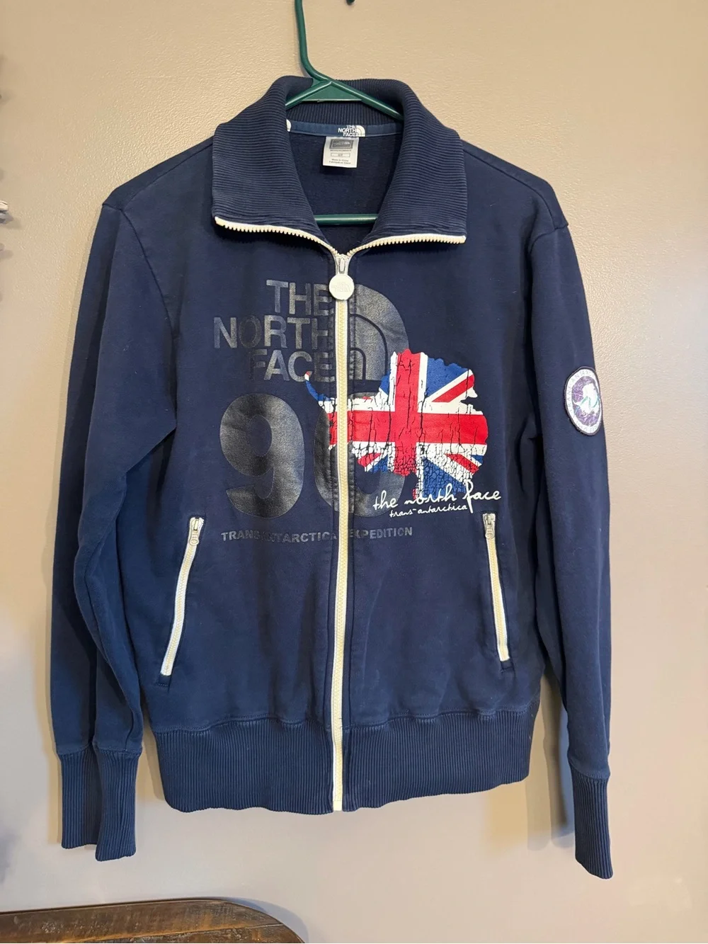 North Face Trans Antarctica England Graphic Zip Up Sweatshirt Rare
